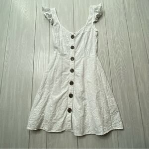 ASOS White Button-Front Mini Dress